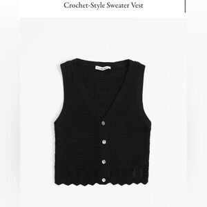 Crochet-style black sweater vest